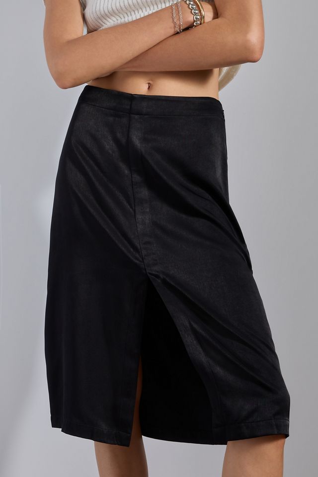 By Anthropologie Silky Front-Slit Pencil Skirt #1