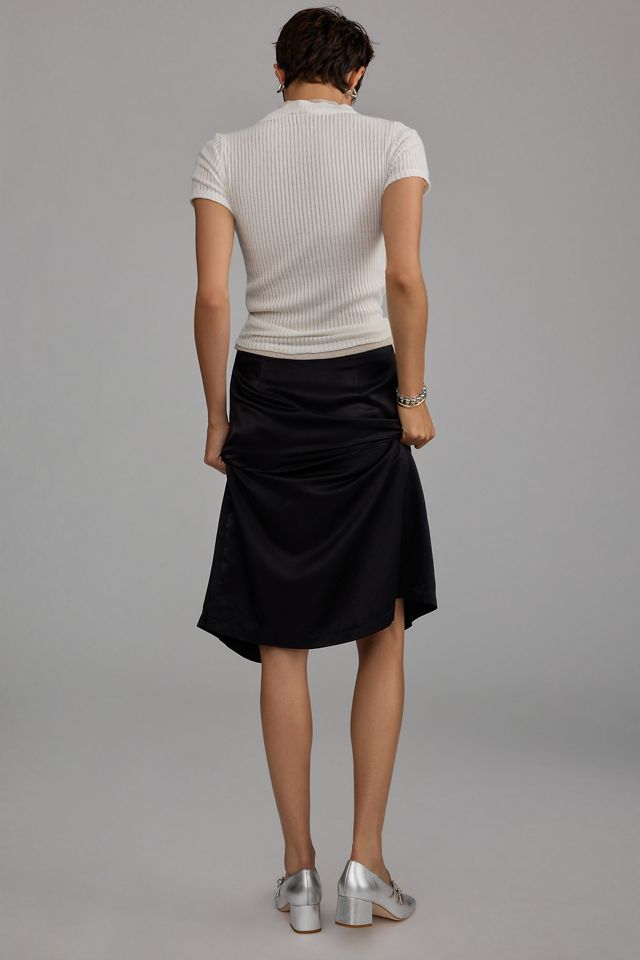 By Anthropologie Silky Front-Slit Pencil Skirt #3