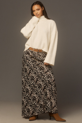 By Anthropologie The Tilda Maxi Slip Skirt In Multicolor