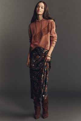 By Anthropologie The Tilda Maxi Slip Skirt In Brown