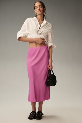 By Anthropologie The Tilda Slip Skirt In Pink