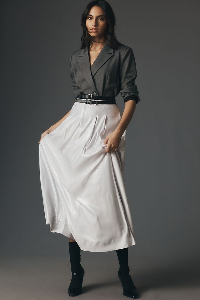 The Avery Pleated Maxi Skirt by Maeve: Sequin Edition | Anthropologie