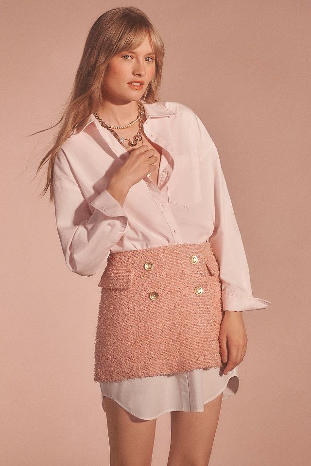 Zara pink tweed outlet mini skirt