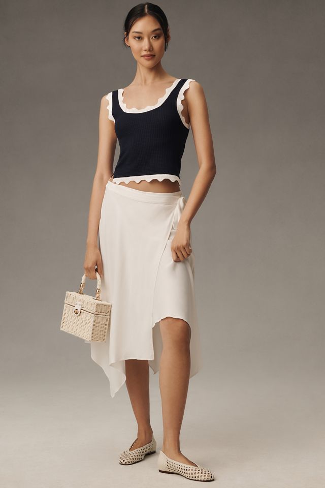 By Anthropologie Asymmetrical Wrap Midi Skirt | Anthropologie