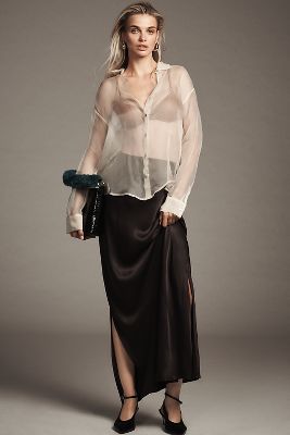 The Tilda Maxi Slip Skirt: Side-Slit Edition