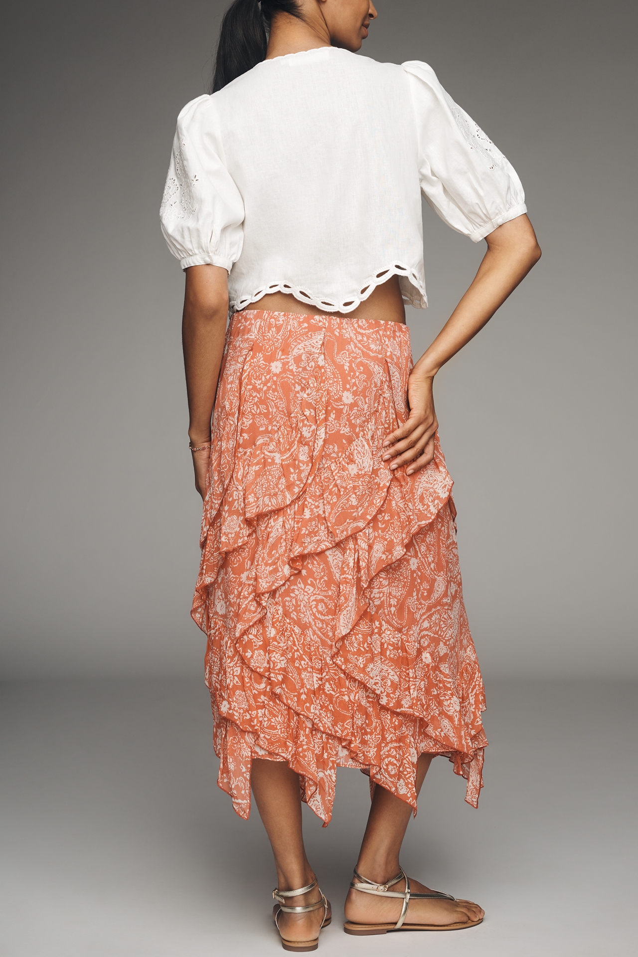 By Anthropologie Ruffle Cascade Skirt