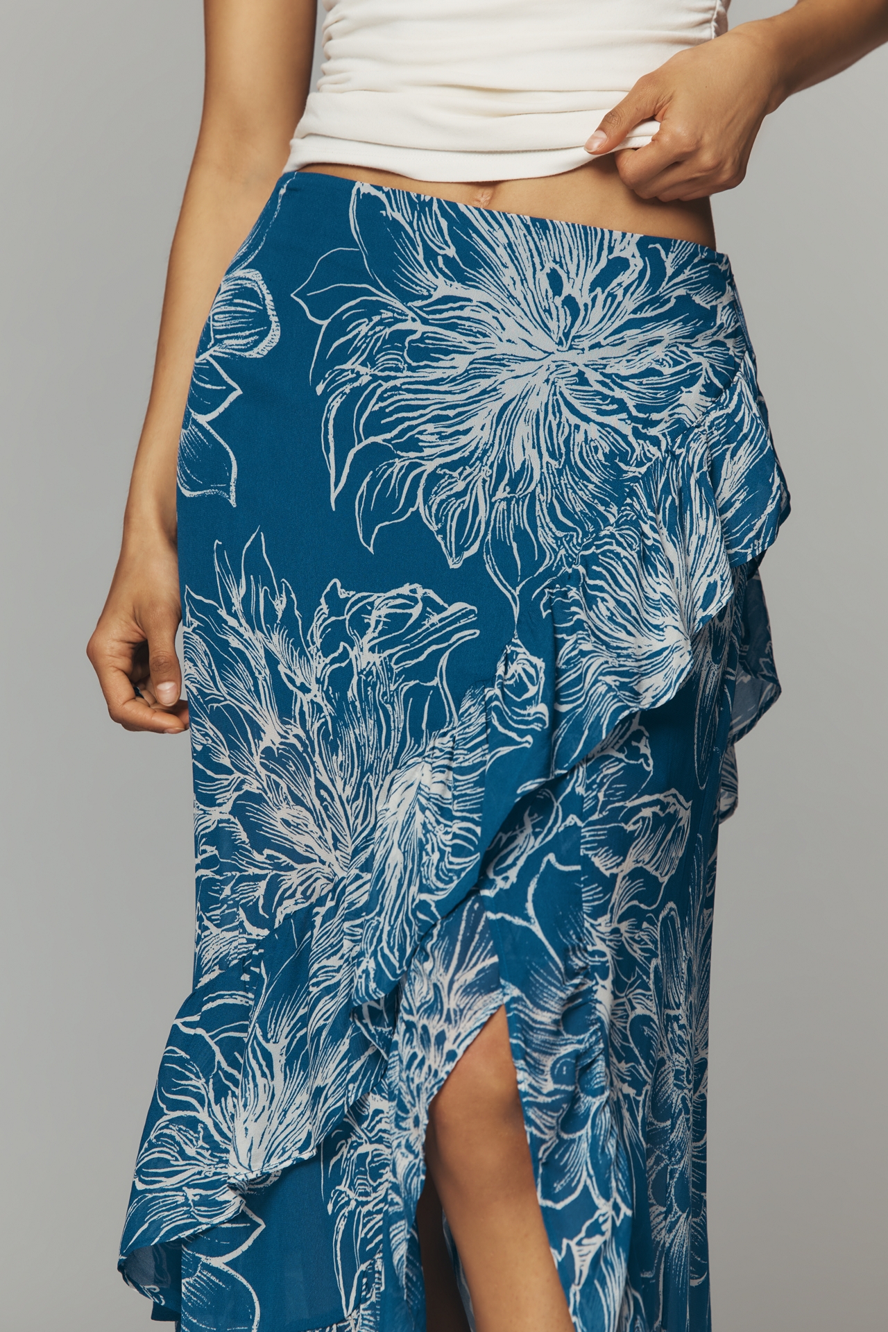 By Anthropologie Ruffle Cascade Skirt