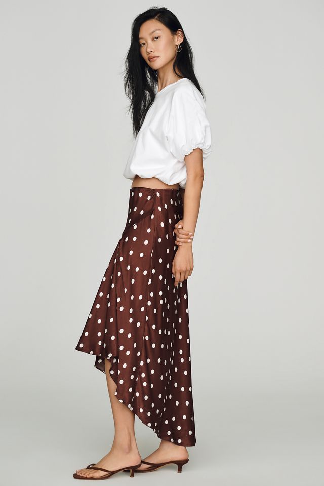 Maeve Satin High-Low Slip Skirt #1