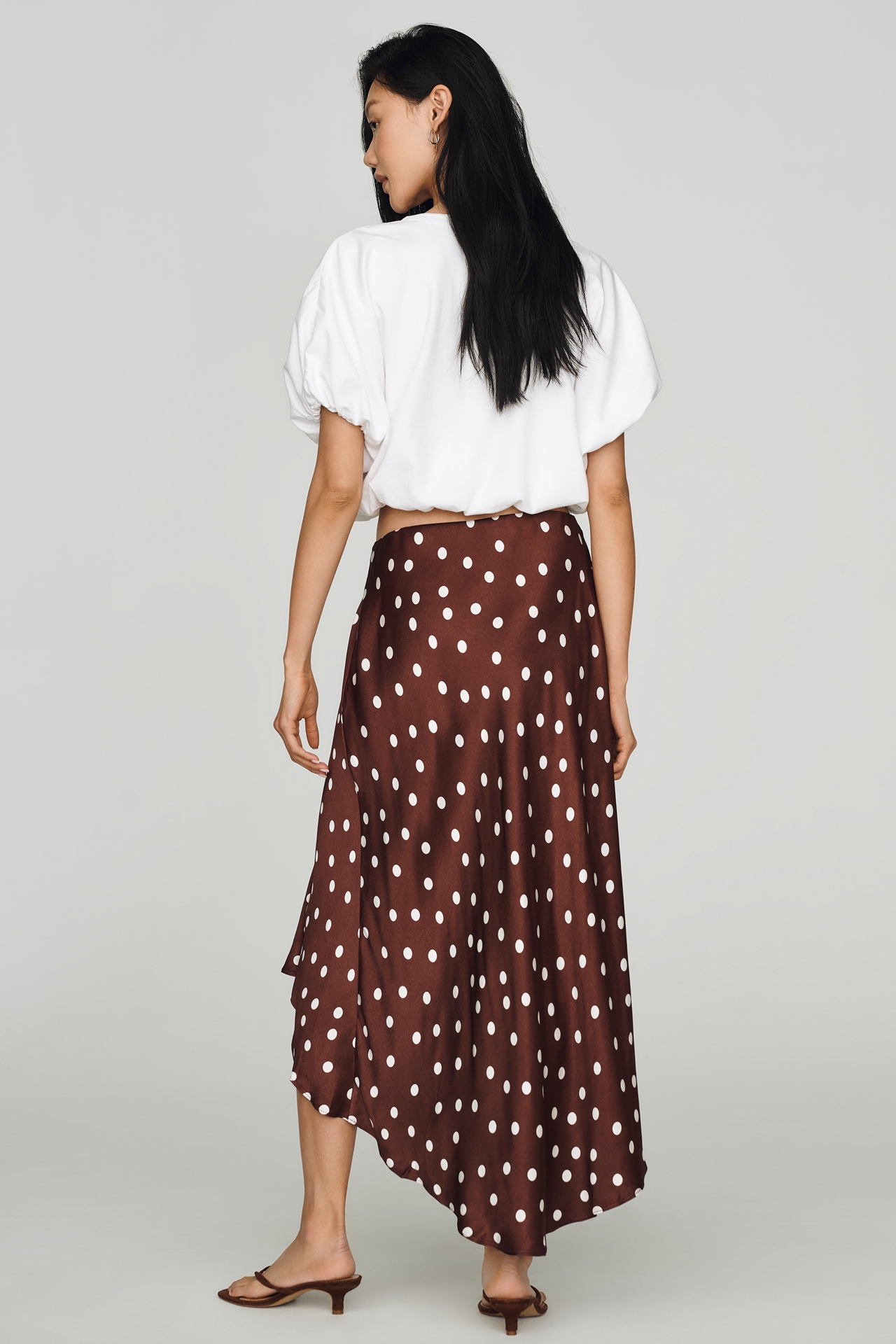 Maeve Satin High-Low Slip Skirt