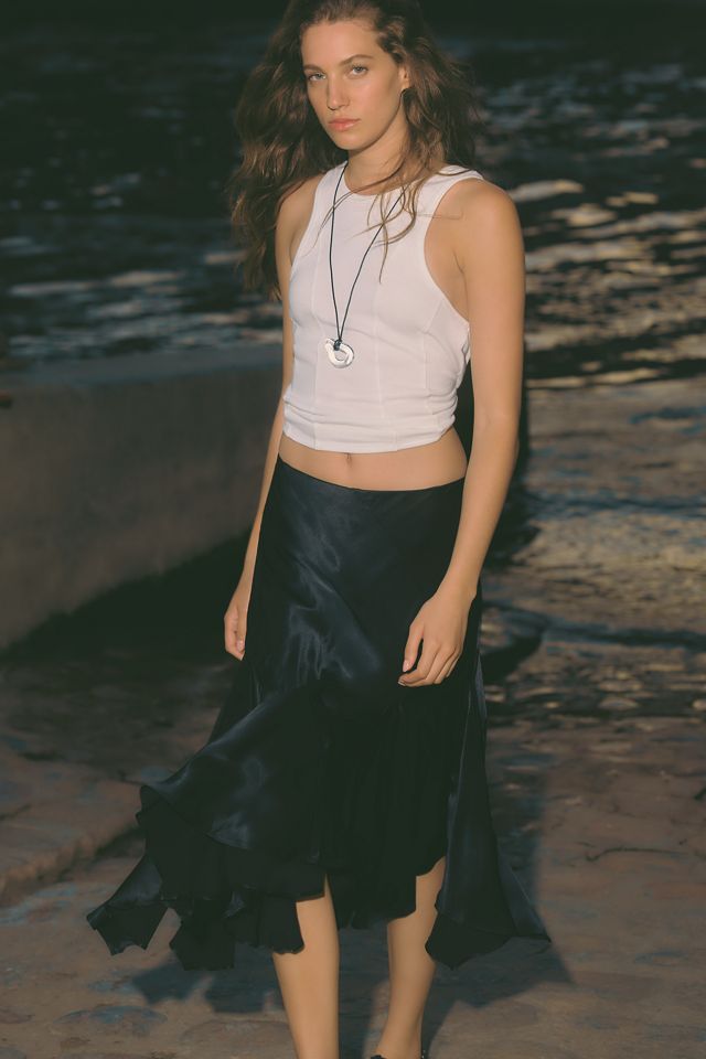 By Anthropologie Silky Swirl Midi Skirt | Anthropologie