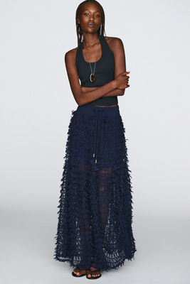 Maeve Playful Textured Midi Skirt | Anthropologie