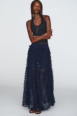 Maeve Playful Textured Midi Skirt