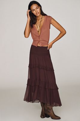 Falda Maxi Escalonada Balkans By Anthropologie