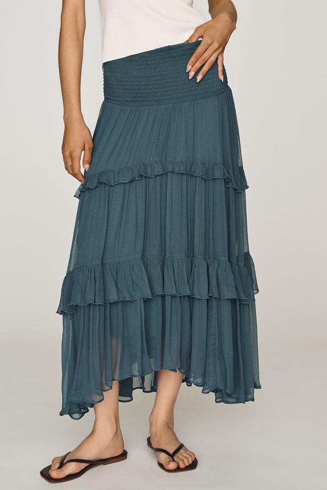 By Anthropologie Tiered Balkans Maxi Skirt #1