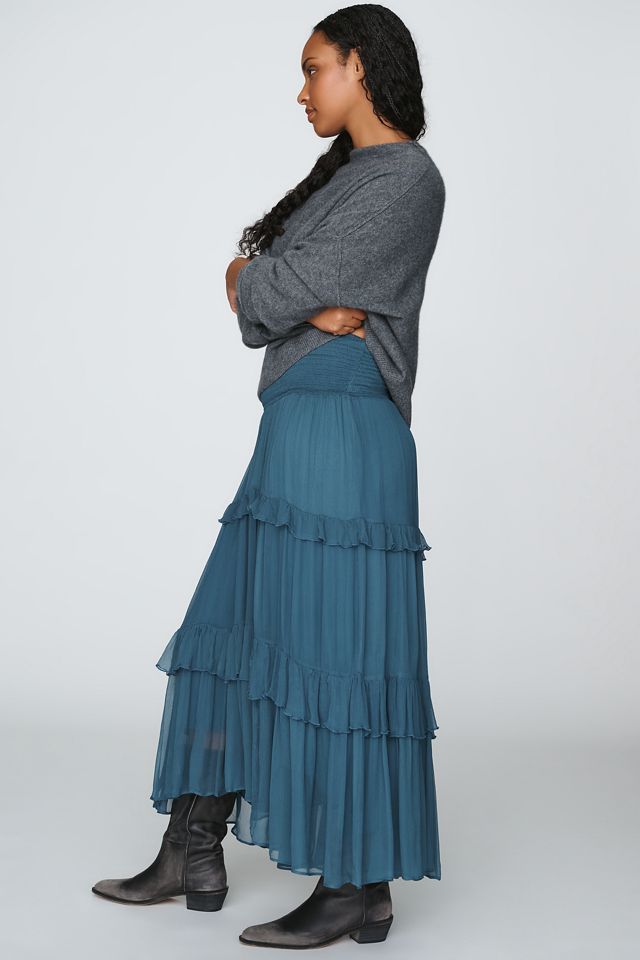 By Anthropologie Tiered Balkans Maxi Skirt #5