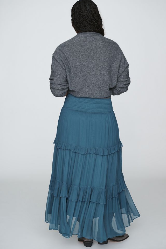 By Anthropologie Tiered Balkans Maxi Skirt #6