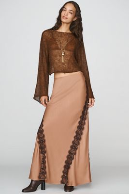 The Tilda Lace-Trim Maxi Slip Skirt