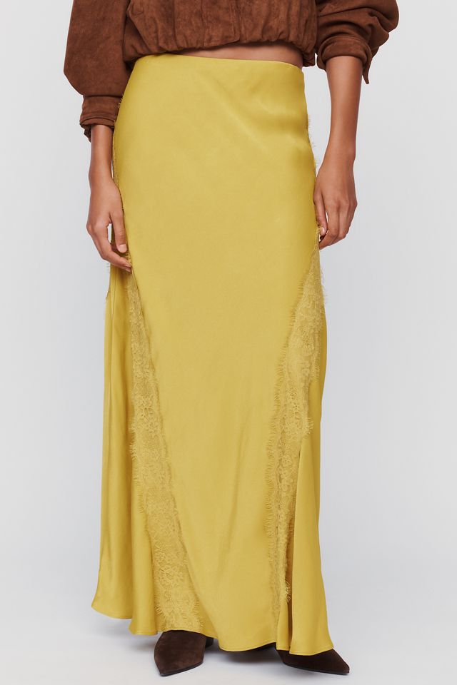 By Anthropologie Tilda Lace-Trim Maxi Slip Skirt #1