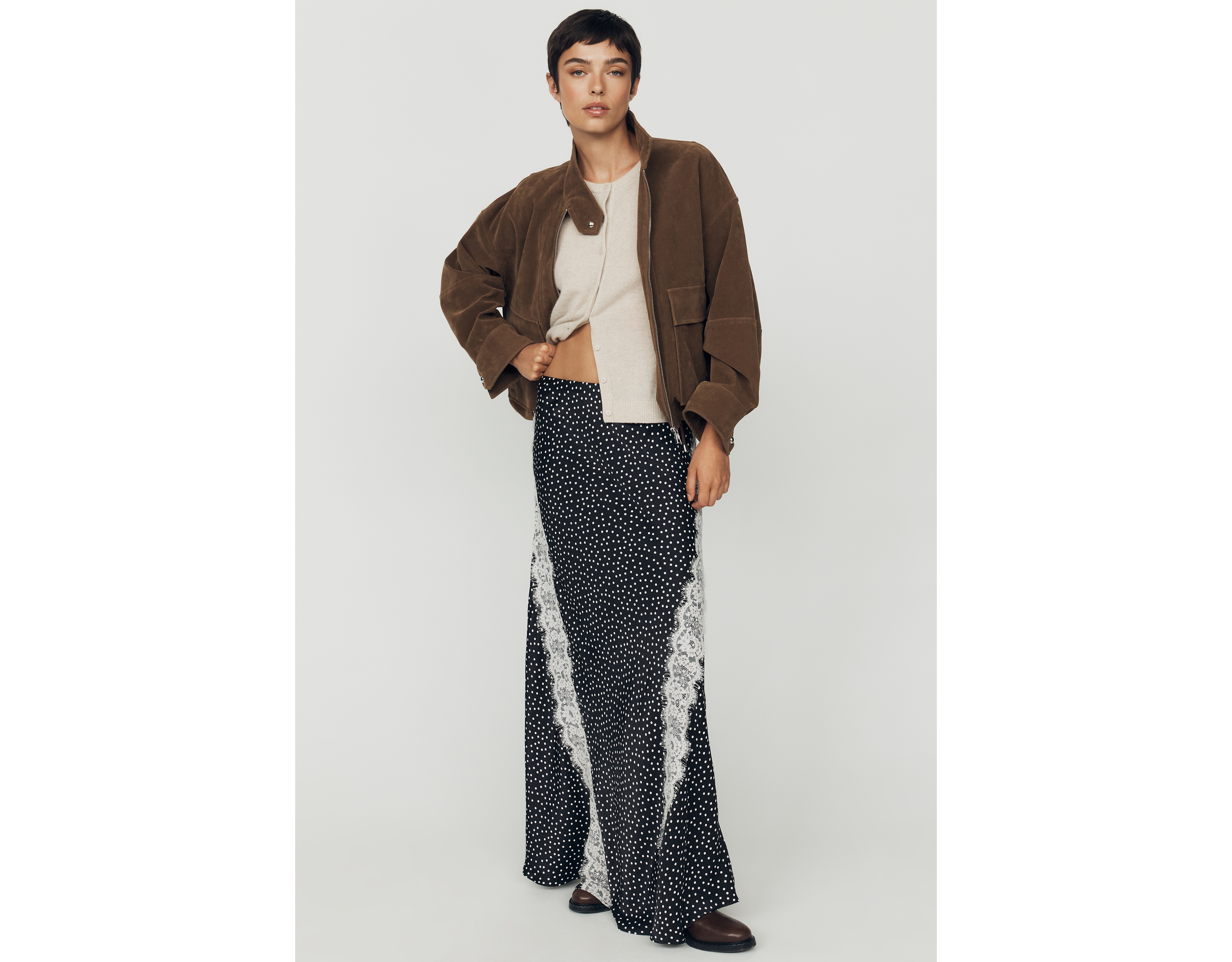 By Anthropologie Tilda Lace-Trim Maxi Slip Skirt