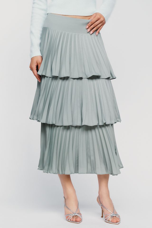By Anthropologie Silken Tiered Midi Skirt #1