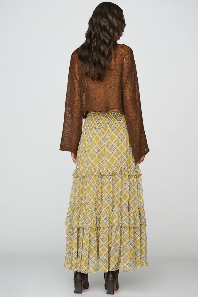 Falda Maxi Escalonada de Cuadros Chloe By Anthropologie #2