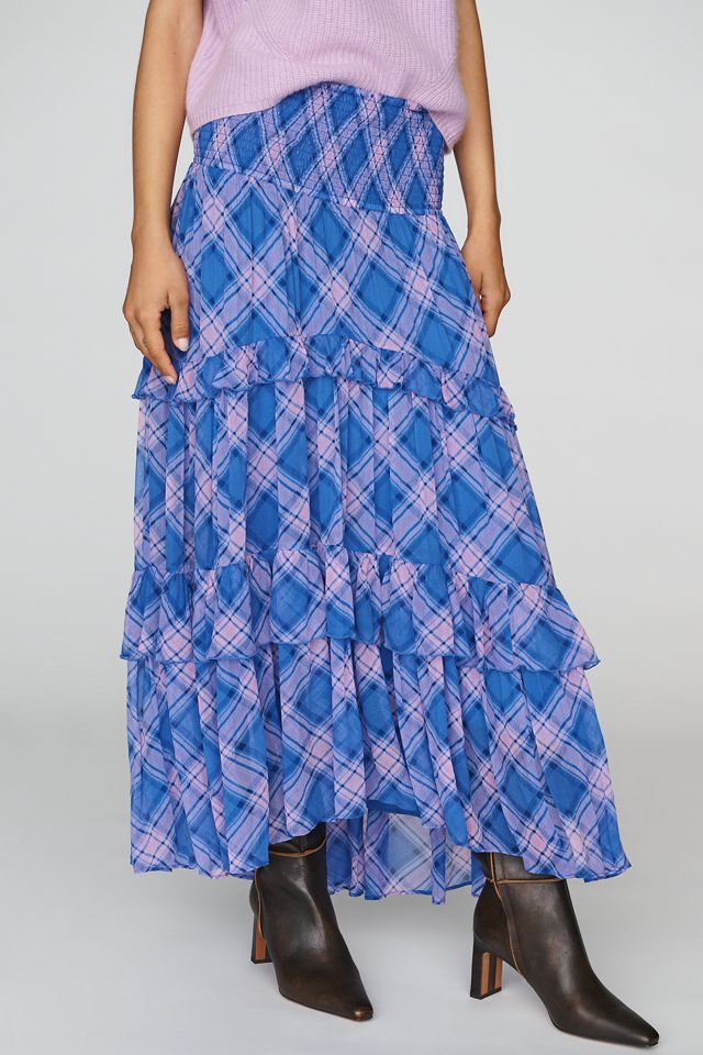 Falda Maxi Escalonada de Cuadros Chloe By Anthropologie #1