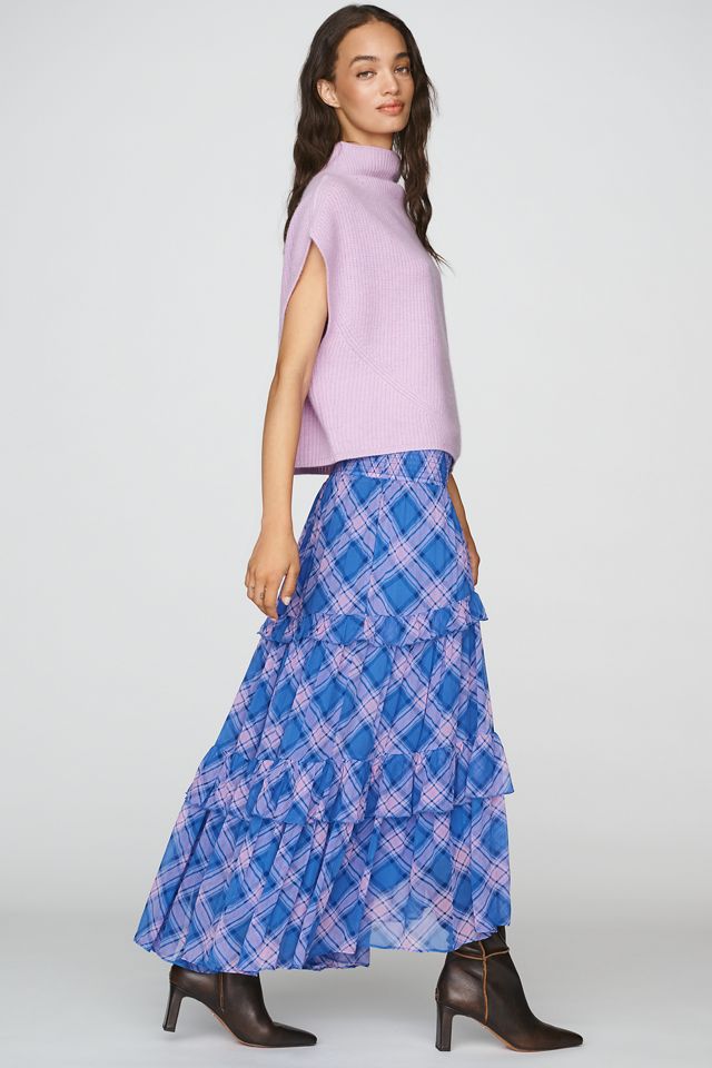 Falda Maxi Escalonada de Cuadros Chloe By Anthropologie #2