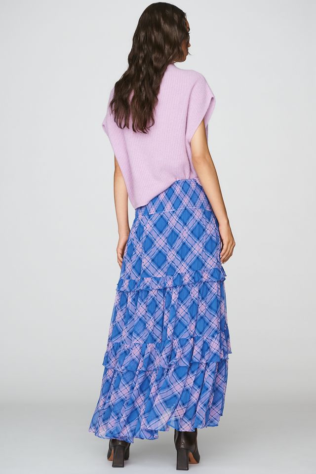Falda Maxi Escalonada de Cuadros Chloe By Anthropologie #3