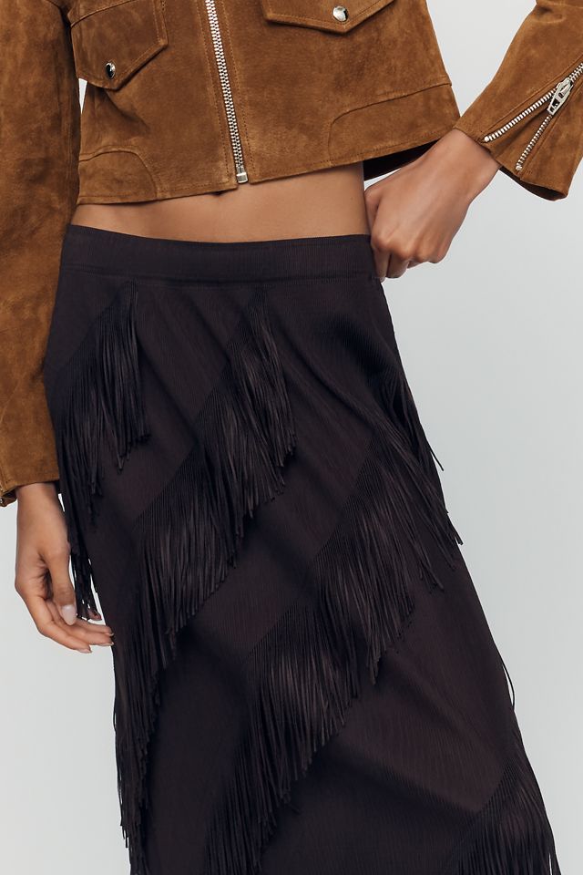 Maude Club Kellie Fringe Midi Skirt #1