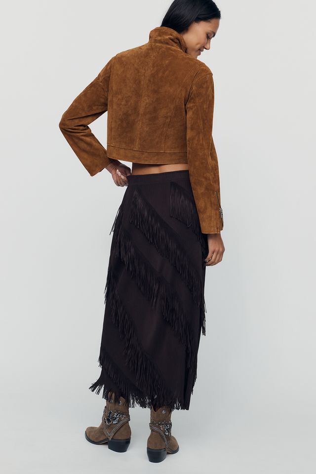 Maude Club Kellie Fringe Midi Skirt #3