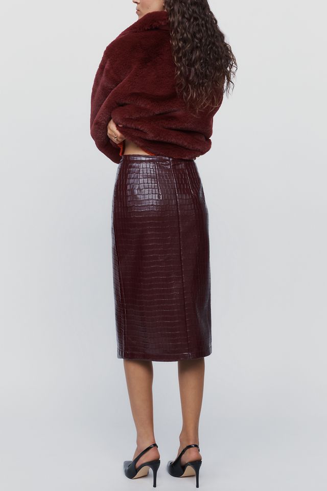 Maude Club Nyla Faux Leather Skirt #3