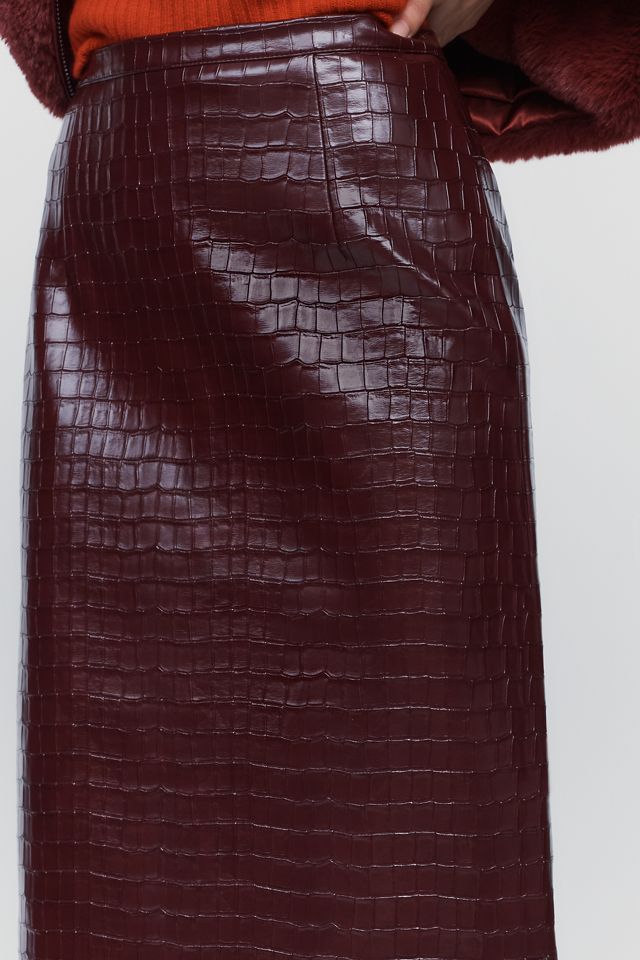 Maude Club Nyla Faux Leather Skirt #4