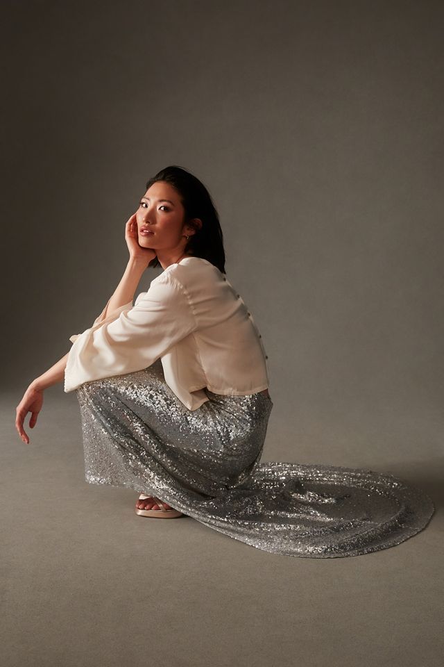 Mare Mare x Anthropologie Sequin Train Maxi Skirt #2