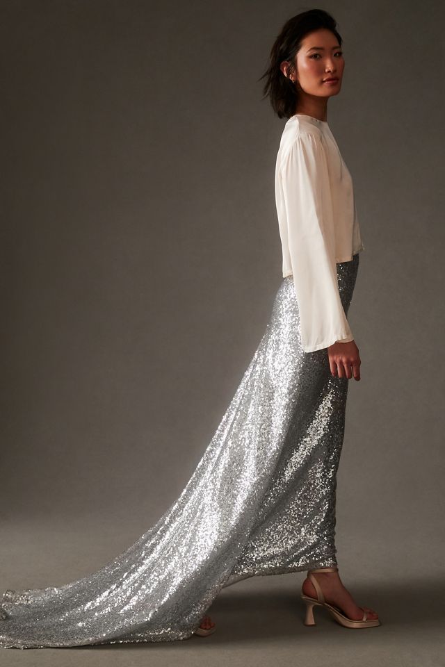 Mare Mare x Anthropologie Sequin Train Maxi Skirt #5