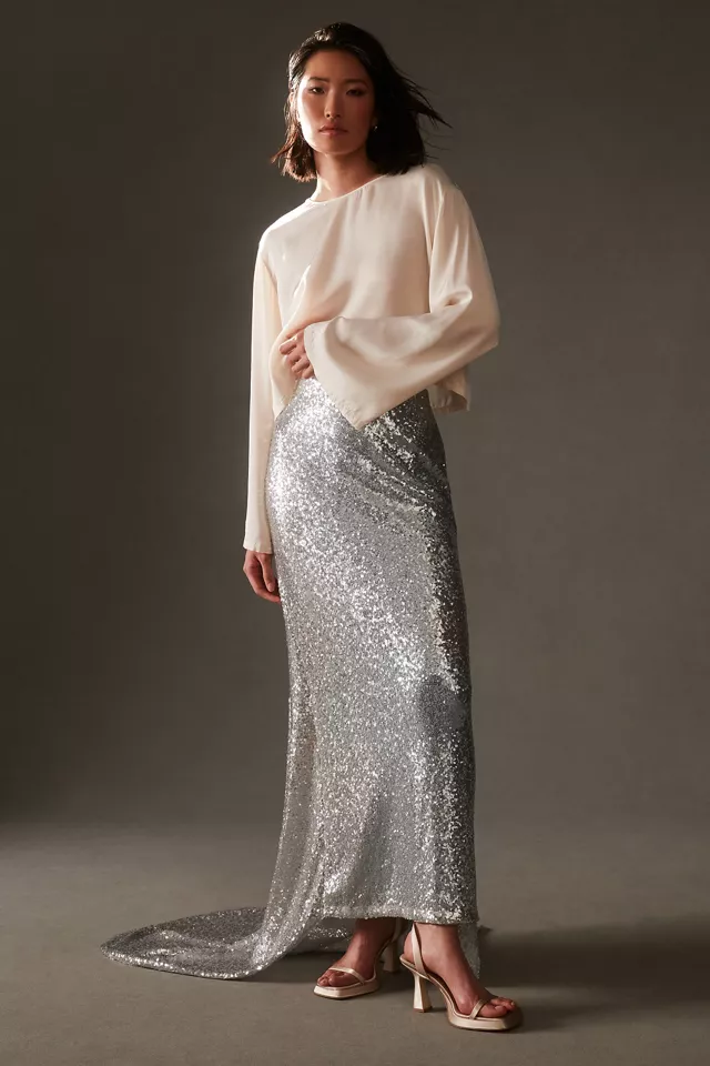 Mare Mare x Anthropologie Sequin Train Maxi Skirt
