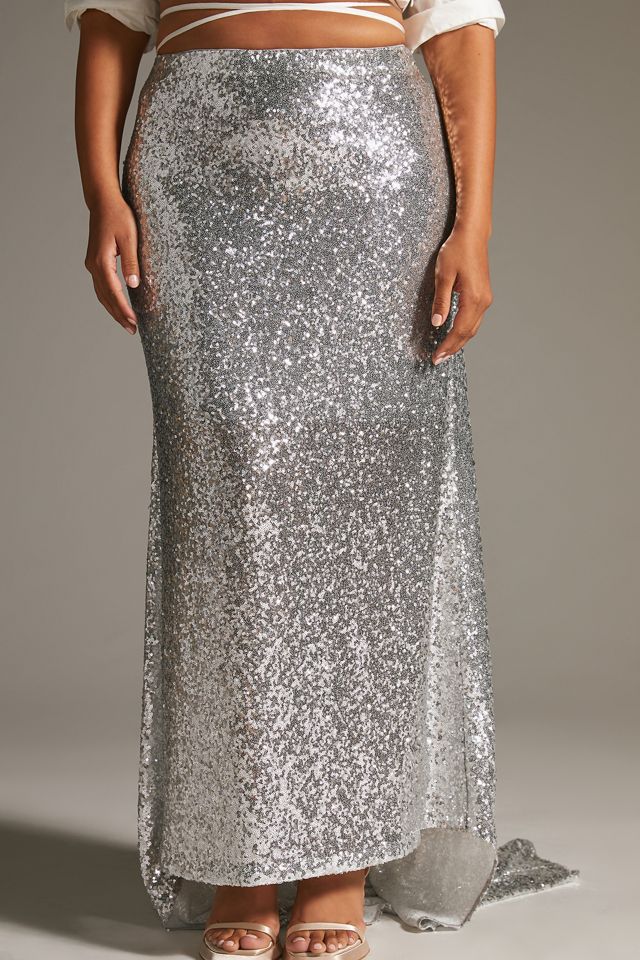 Mare Mare x Anthropologie Sequin Train Maxi Skirt #7