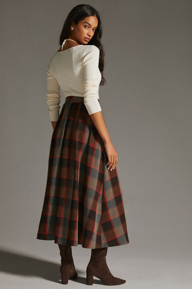 Mare Mare x Anthropologie Full Plaid Skirt | Anthropologie