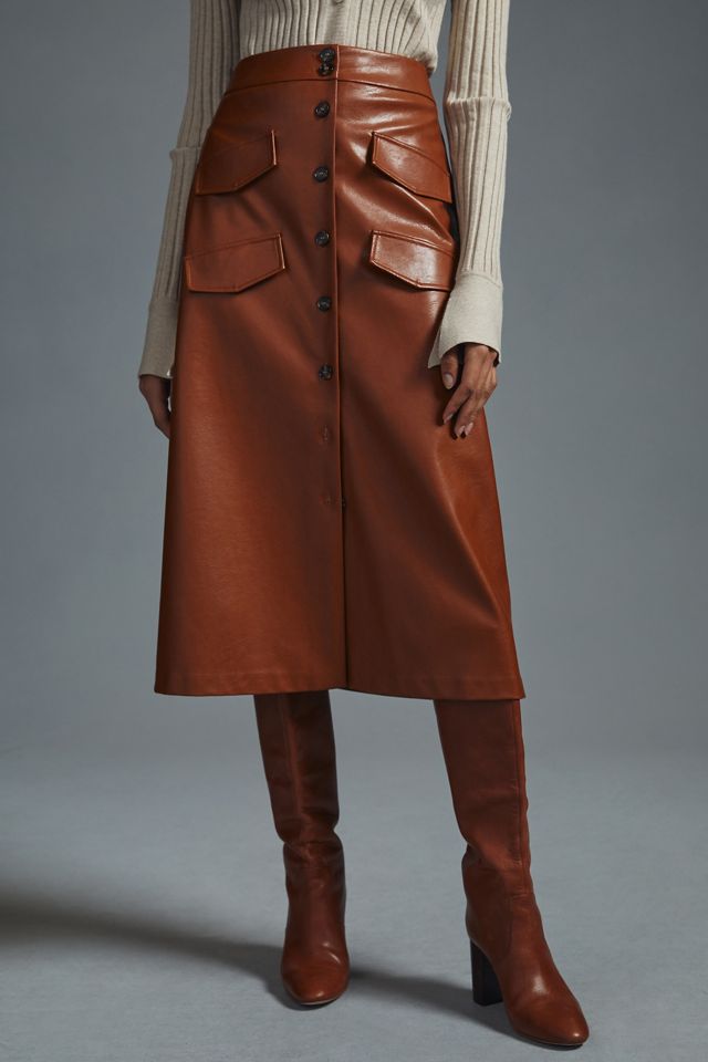Mare Mare x Anthropologie Faux Leather Skirt #2