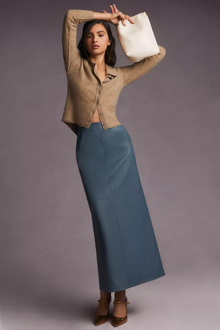 Mare Mare x Anthropologie Faux Leather Column Skirt