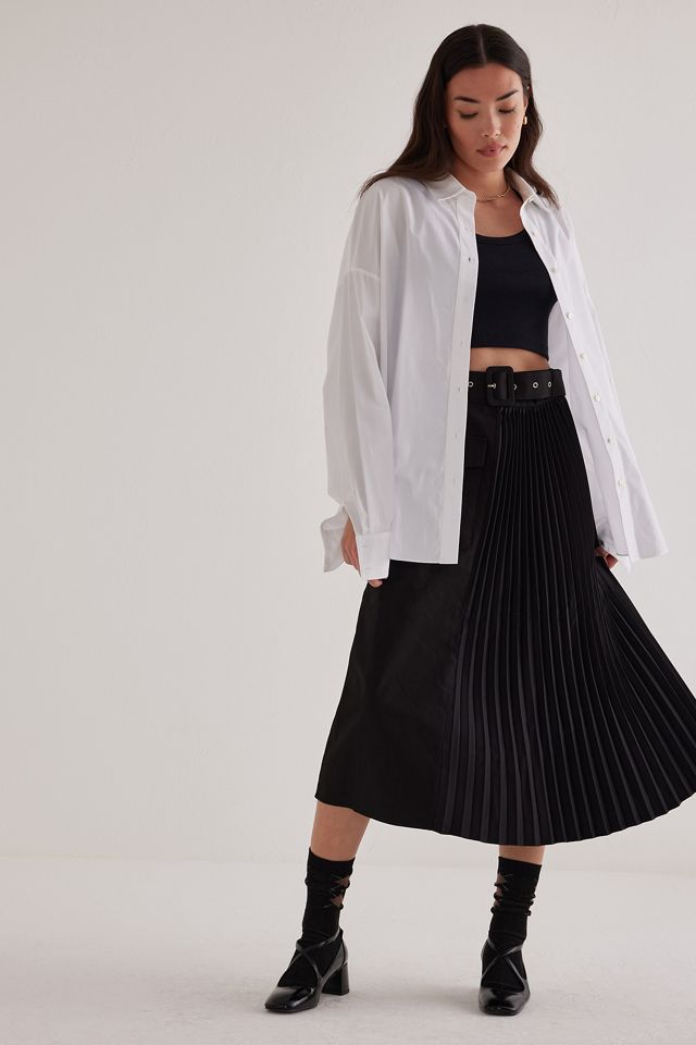 ASOS DESIGN pleated midi skirt in black