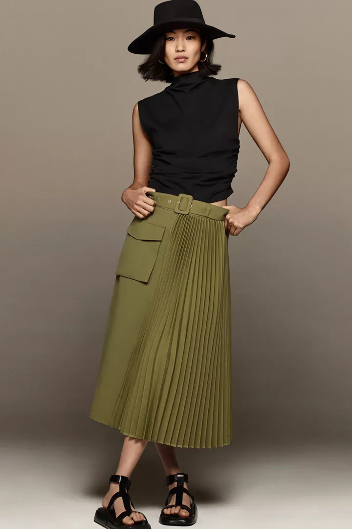Mare Mare x Anthropologie Pleated Cargo Skirt