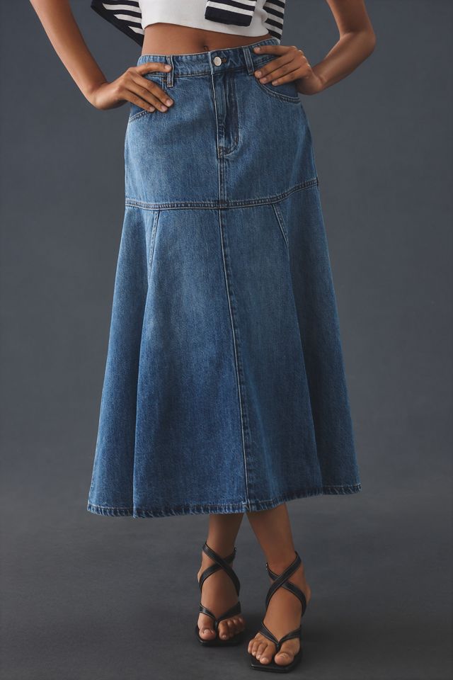 Mare Mare x Anthropologie Denim Flounce Skirt #1