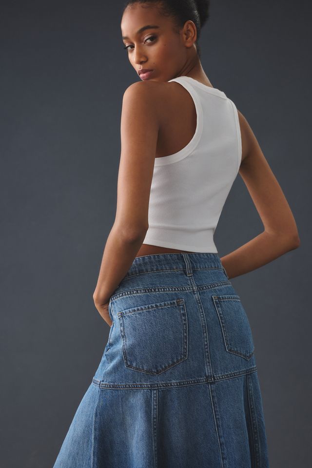 Mare Mare x Anthropologie Denim Flounce Skirt #4