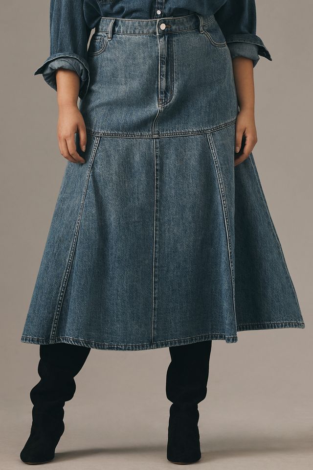 Mare Mare x Anthropologie Denim Flounce Skirt #8