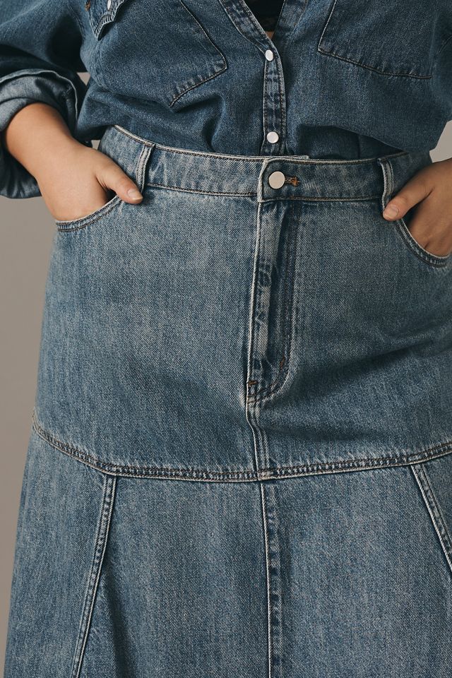 Mare Mare x Anthropologie Denim Flounce Skirt #10