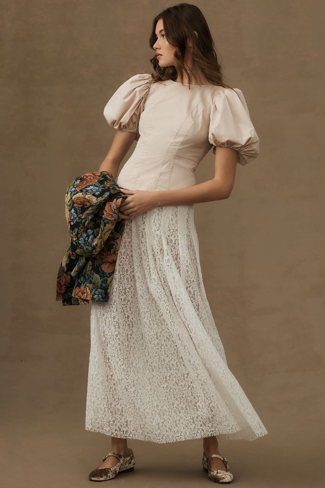 Mare Mare x Anthropologie Sheer Lace Skirt | Anthropologie