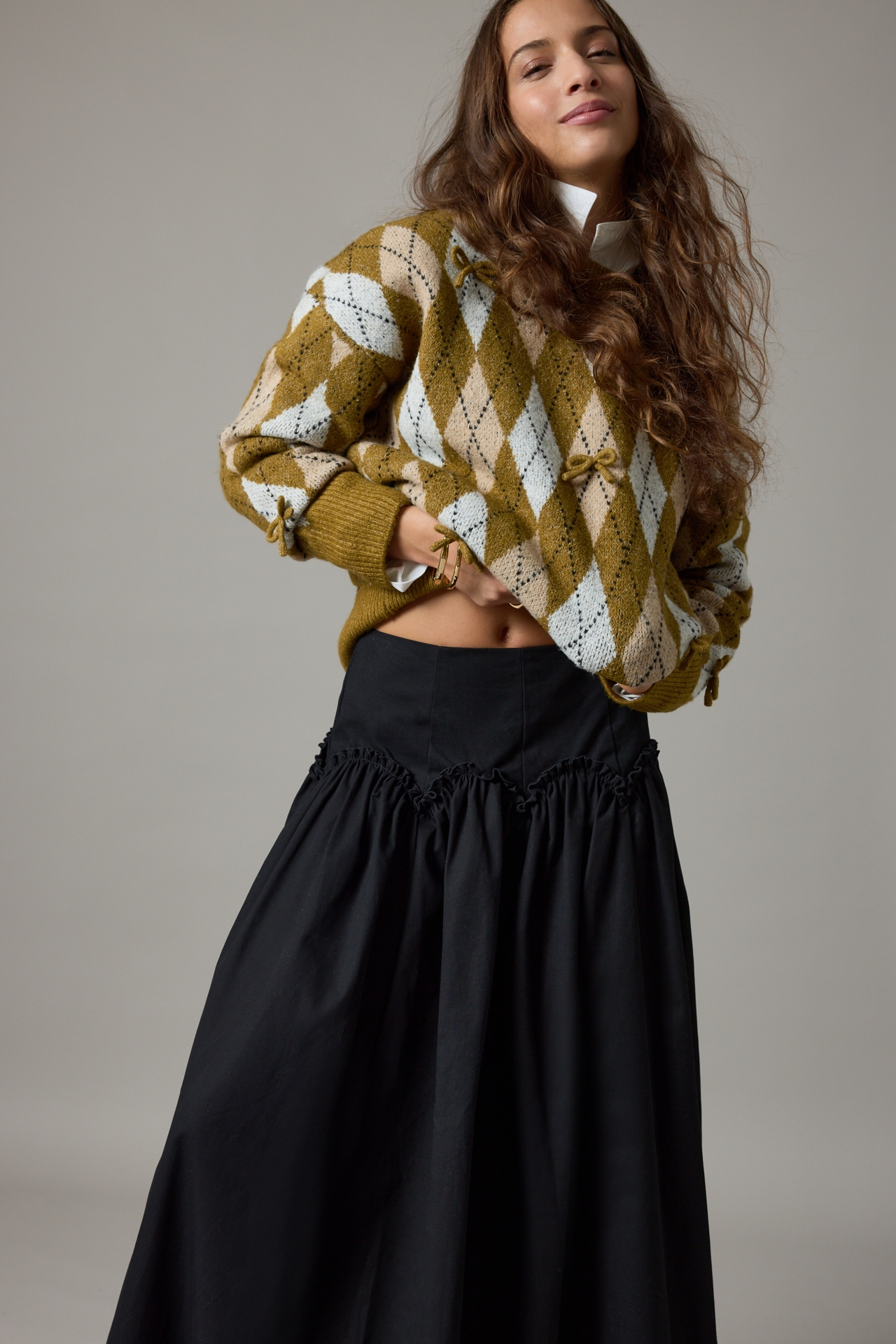 Mare x Anthropologie Basque-Waist Maxi Skirt