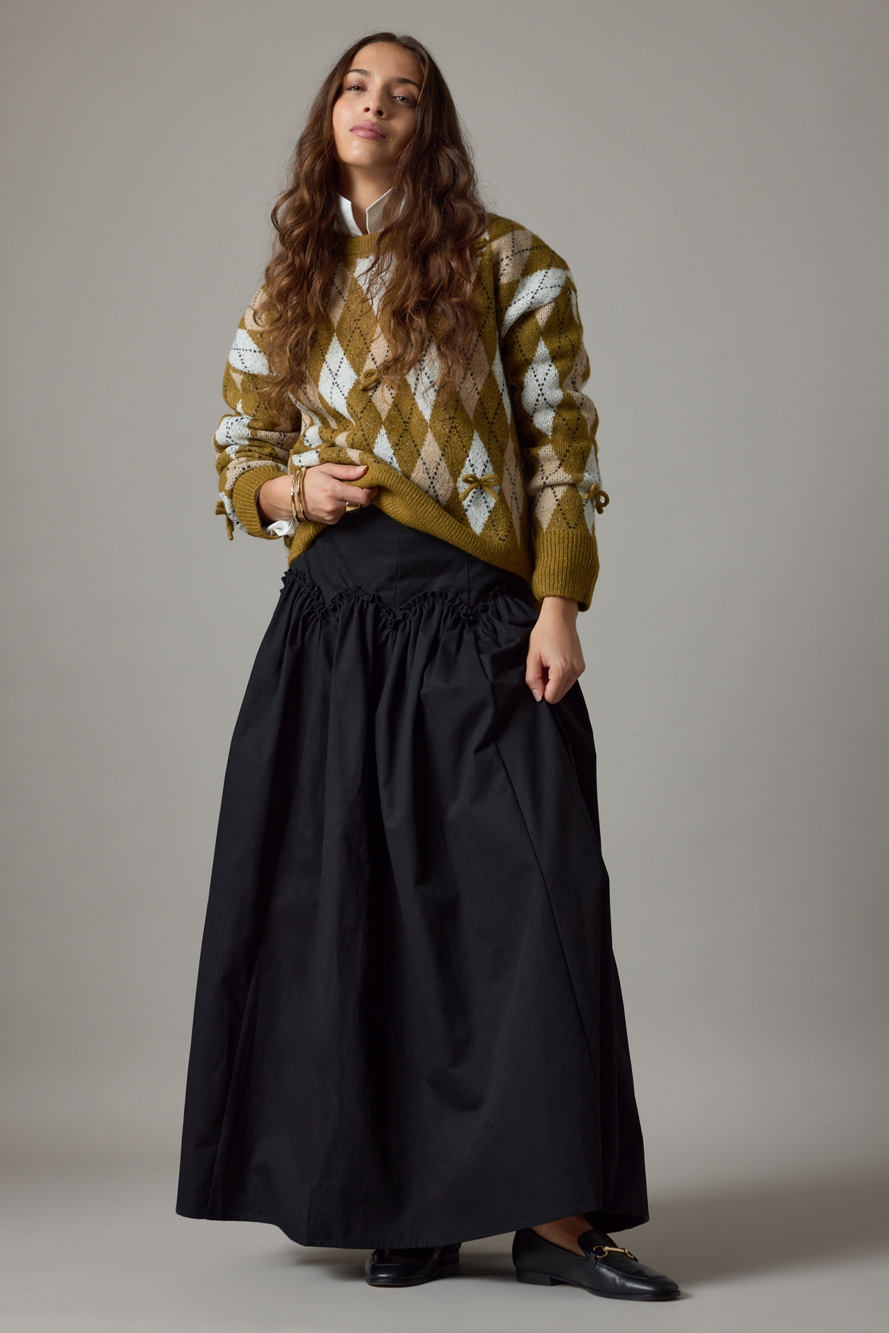 Mare x Anthropologie Basque-Waist Maxi Skirt