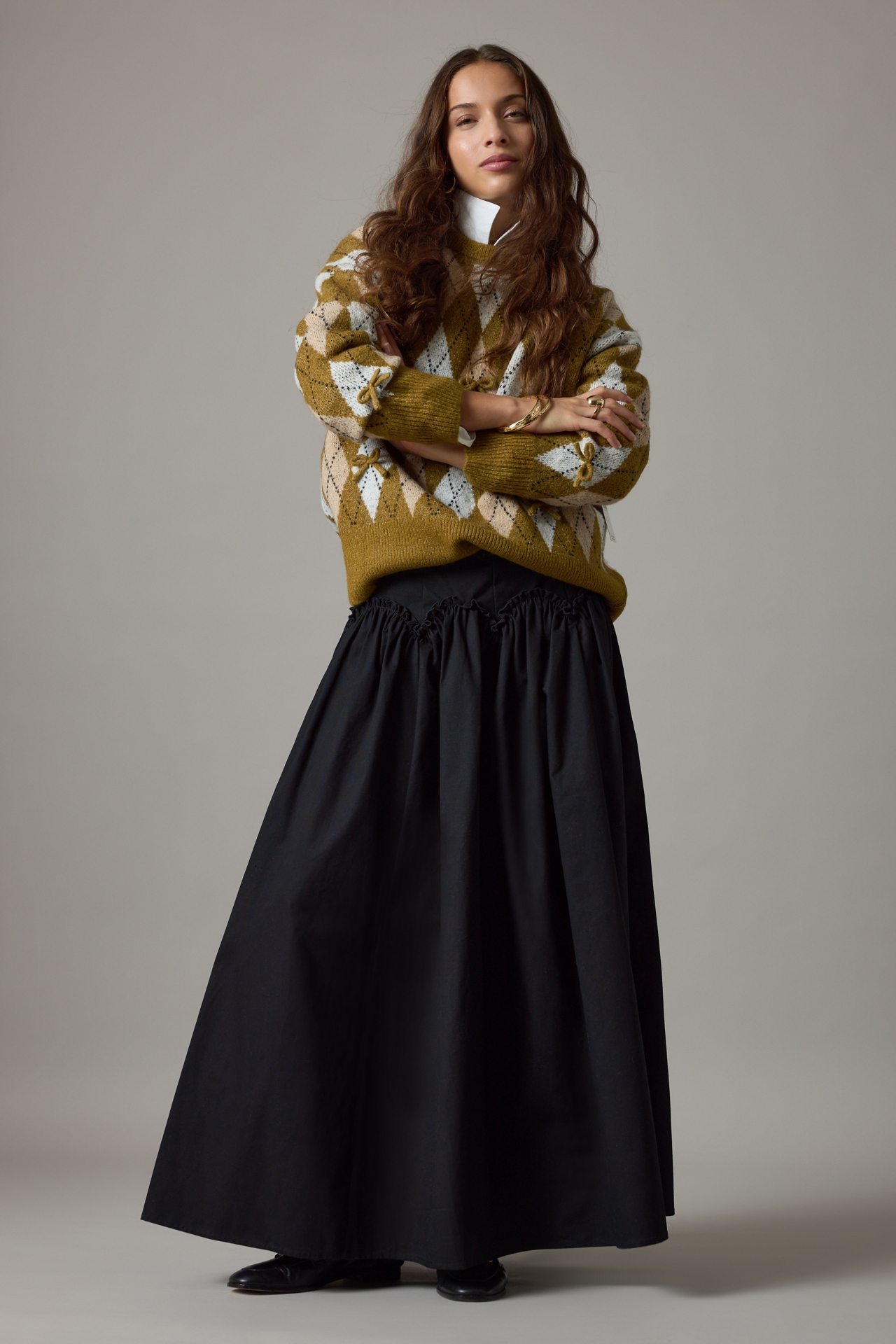 Mare x Anthropologie Basque-Waist Maxi Skirt