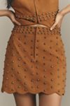 Mare Mare Faux-Suede Rivet-Trim Mini Skirt